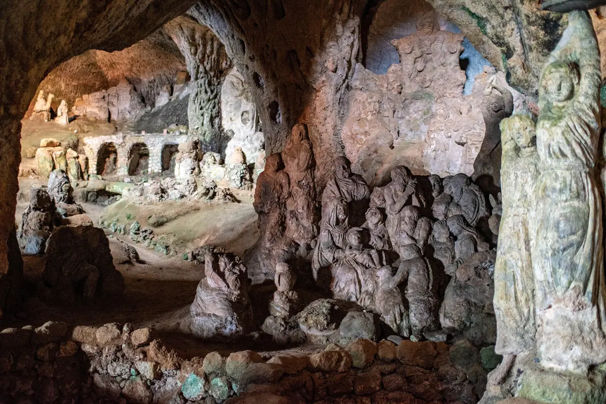 The cave interior of the Piedigrotta church