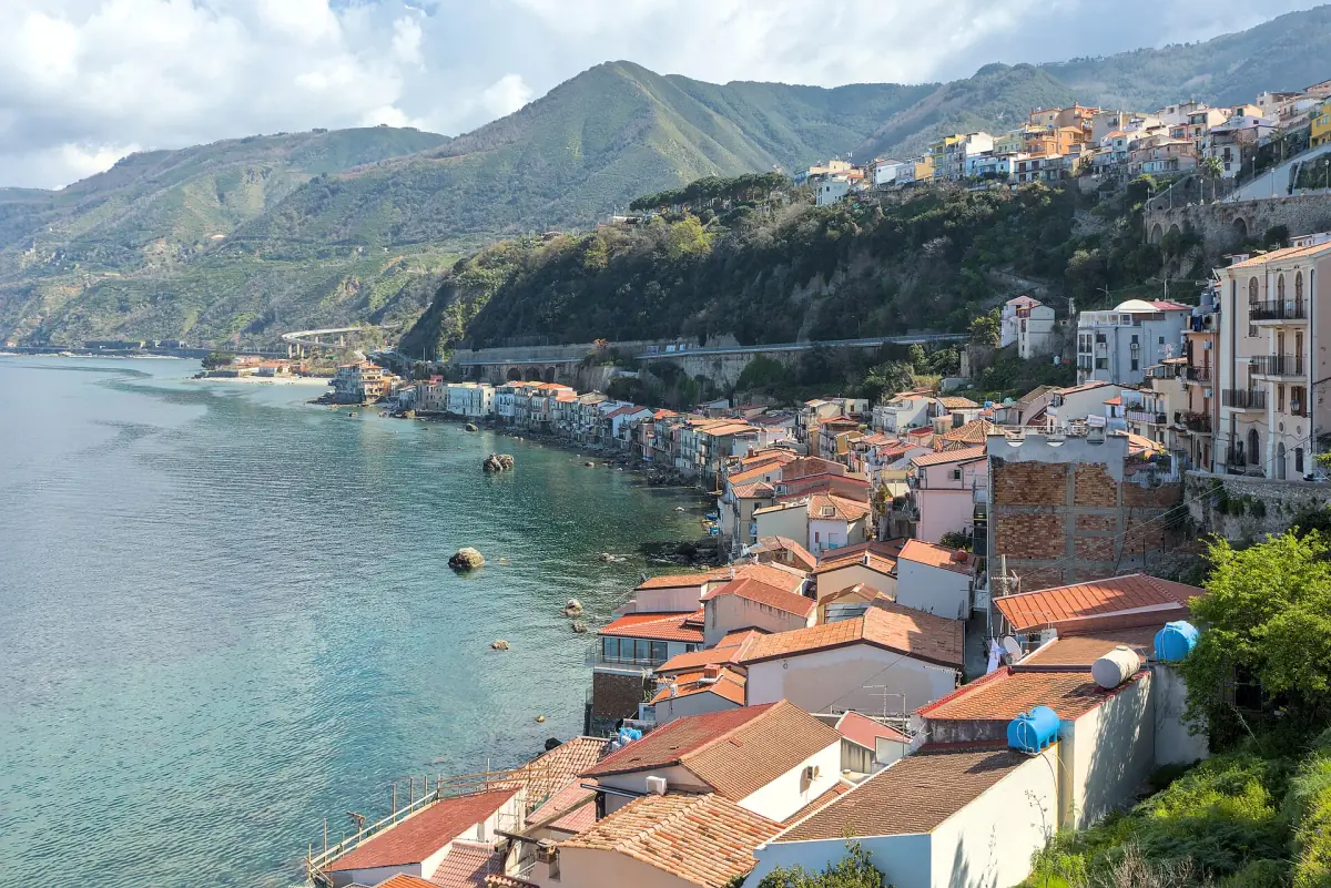 The rooftops of Scilla running down to Chianalea